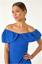 Blue Bardot Stretch Midi Dress, Image 4 of 5