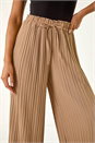 Natural Pleated Wide Leg Stretch Culottes, Image 5 of 5