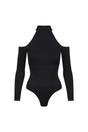 Black Cold Shoulder Sculpting Bodysuit, Image 1 of 5