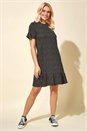 Black Spot Print Frill Hem Dress, Image 2 of 4
