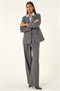 Grey Pinstripe Collared Blazer, Image 3 of 8