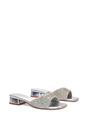 Silver XY LONDON Silver 'Seren' Low Heel Sandal Mules With Diamante Details, Image 3 of 6