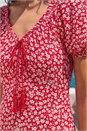 Red Petite Floral Tassel Tie Dress, Image 4 of 4