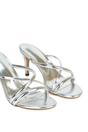 Silver XY LONDON Silver 'Angel' Stiletto High Heel Mule Sandals, Image 4 of 6