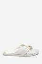 White Brooklyne Twist Open Toe Slide On Sandals, Image 2 of 6