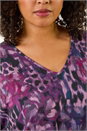 Purple Curve Printed Stretch Tunic Top, Image 5 of 5