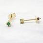 Green Tiny Emerald Stud May Birthstone Earrings, Image 2 of 2