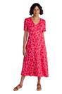 Coral Como Flowers Midi Dress, Image 4 of 5