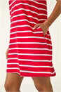 Red Stripe Jersey A-Line Stretch Dress, Image 5 of 5