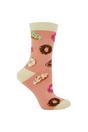 Pink Flourescent 1 Pack Ladies Novelty Patterned Bamboo Socks, Image 1 of 5