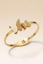 Gold Two Butterfly Animal Themed Slim Magnetic Design Bangle Bracelet, Image 1 of 3