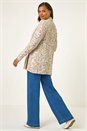 Ivory  Soft Knit Nep Longline Cardigan, Image 3 of 5