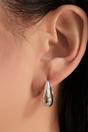 Silver Mia Gioielli Silver Chunky Huggie Hoops Statement Earrings, Image 2 of 3