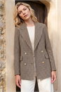 Brown Tweed Double Breasted Blazer, Image 1 of 5