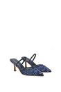 Navy Embroidered Slingback Mesh Court Shoes, Image 3 of 6