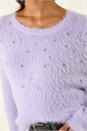 Lilac Embellished Fluffy Knit Jumper, Image 5 of 5