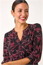 Red Textured Abstract Print Top, Image 4 of 5