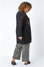 Black Curve Crochet Longline Cardigan, Image 3 of 5