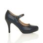 Navy Blue AJVANI Navy Blue High Heel Mary Jane Court Shoes, Image 2 of 6