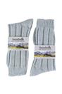Grey 1 Pack Ladies Lightweight Soft Knitted 100% Pure Wool Bed Socks, Image 2 of 4