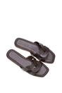 Chocolate 'Charley' Open Toe Slip On Slider Sandals With Square Toe, Image 5 of 5