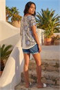 Black Floral Print Double Layer Top, Image 3 of 4
