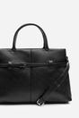 Black Flores Luxury Structured Leather Tote Bag, Image 6 of 8