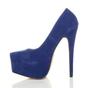 Royal Blue AJVANI Royal Blue High Heel Platform Court Shoes, Image 3 of 5