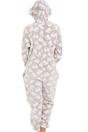 Beige Supersoft Cuddle Fleece Bear Print Hooded Onesie, Image 2 of 4