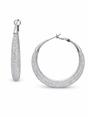 Silver Textured Wide Hoop Earrings, Image 1 of 3