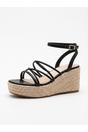 Black iKrush Black Olivia Womens Strappy Espadrille Platform Sandals, Image 7 of 8