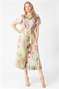 Green Julianna Frill Bodice Chiffon Dress, Image 2 of 4
