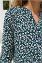 Navy  Floral Print 3 Button Shirt, Image 4 of 4