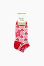 Red Strawberry Checkerboard Bamboo Trainer Socks, Image 4 of 4