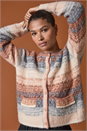 Denim Fluffy Ombre Knit Cardigan, Image 1 of 6