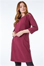 Burgundy Cotton Jersey Tunic Pocket Dress, Image 1 of 5