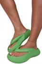 Green iKrush Green Cora Chunky Platform Flip-flops Sandals, Image 5 of 8