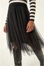 Black Stripe Print Mesh Midi Dress, Image 5 of 5