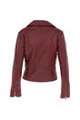 Burgundy 'Fia' Real Leather Biker Jacket Women Coat, Image 4 of 5
