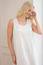 White 100% Cotton Sleeveless Nightdress, Image 3 of 5