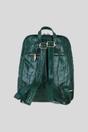 Green Real Leather Backpack with Multiple Pockets and Gold-Tone Hardware, Image 3 of 4