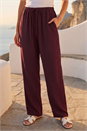Wine Petite Pull On Woven Trouser, Image 2 of 4