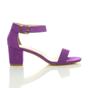 Purple AJVANI Purple Mid Block Heel Ankle Strap Sandals, Image 2 of 6