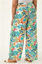 Blue Curve Abstract Print Trousers, Image 3 of 5
