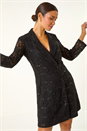 Black Sequin Lace Blazer Dress, Image 2 of 7