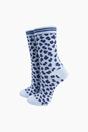 Blue Leopard Combed Cotton Glitter Socks, Image 1 of 4