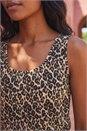 Natural  Animal Print Textured Vest Top, Image 4 of 4