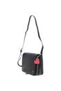 Black 'Tsanta' Flap Over Real Leather Shoulder Bag, Image 2 of 4