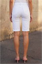 White Essential Stretch Knee Length Shorts, Image 3 of 4