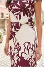 Ivory  Floral Print Wrap Twist Midi Dress, Image 4 of 4